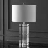 Safavieh Evelynne Crystal Table Lamp XII23 Nickel / White Iron / Crystal CTL1060A