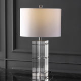 Safavieh Evelynne Crystal Table Lamp XII23 Nickel / White Iron / Crystal CTL1060A