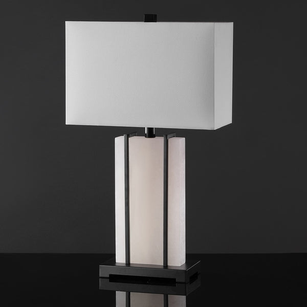 Safavieh Fantasia Alabaster Table Lamp XII23 Black / White Iron / Alabaster CTL1061A