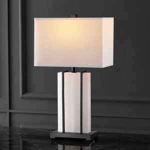Safavieh Fantasia Alabaster Table Lamp XII23 Black / White Iron / Alabaster CTL1061A