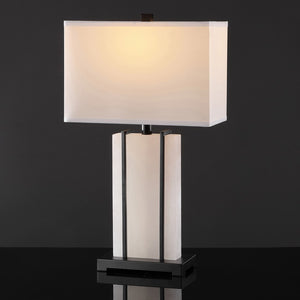 Safavieh Fantasia Alabaster Table Lamp XII23 Black / White Iron / Alabaster CTL1061A