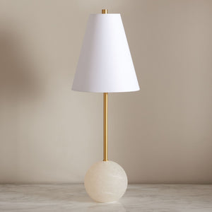 Safavieh GENESIS Alabaster Table Lamp with Gold Accents – Modern Design for Bedroom, Office & Living Spaces CTL1062A