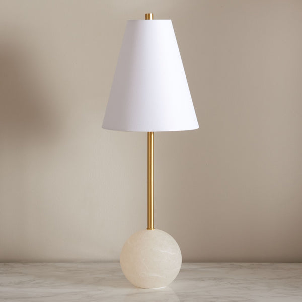 Safavieh GENESIS Alabaster Table Lamp with Gold Accents – Modern Design for Bedroom, Office & Living Spaces CTL1062A