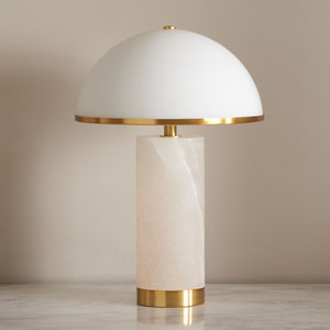 Safavieh IZABEL Chic Alabaster Table Lamp with Gold Accents - Retro-Glam Design for Stylish Interiors CTL1063A