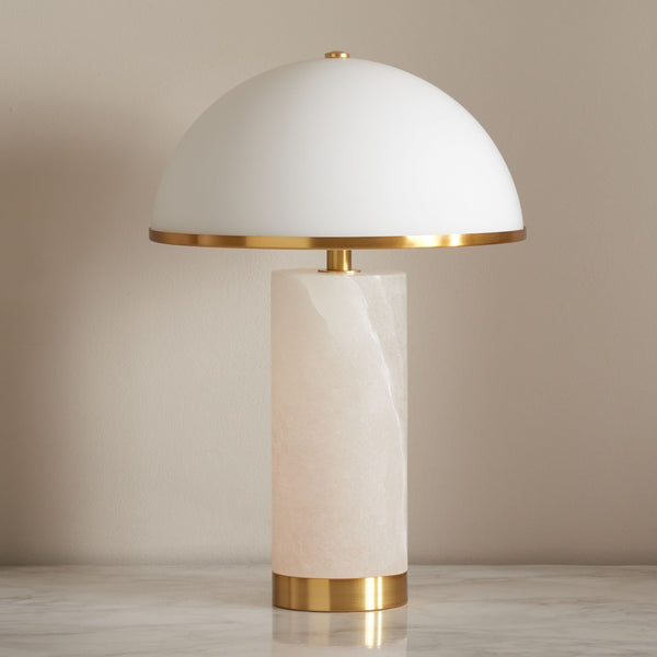 Safavieh IZABEL Chic Alabaster Table Lamp with Gold Accents - Retro-Glam Design for Stylish Interiors CTL1063A