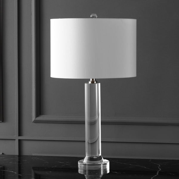 Safavieh Saravia Crystal Table Lamp XII23 Nickel / White Iron / Crystal CTL1064A