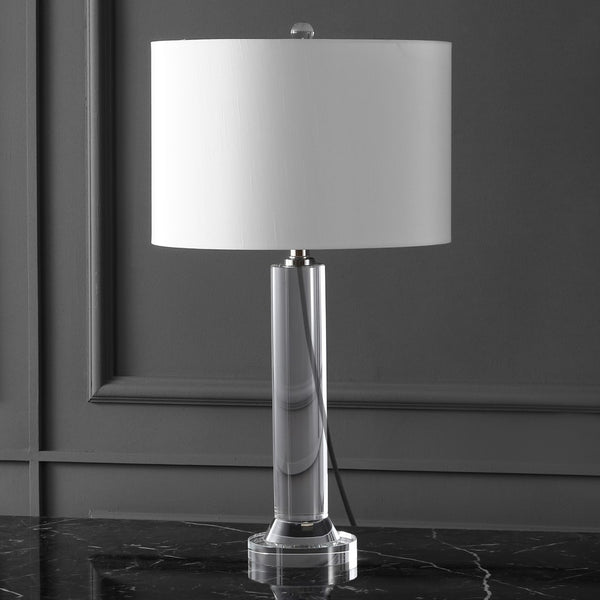 Safavieh Saravia Crystal Table Lamp XII23 Nickel / White Iron / Crystal CTL1064A