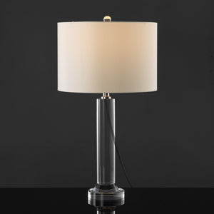 Safavieh Saravia Crystal Table Lamp XII23 Nickel / White Iron / Crystal CTL1064A