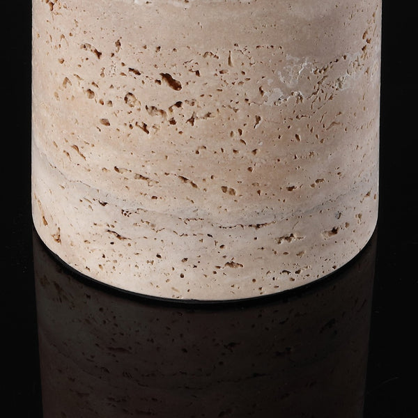 Safavieh GIACOMO Travertine Table Lamp - Mid-Century Modern Design with Black Shade & Dimmer for Any Space CTL1065A