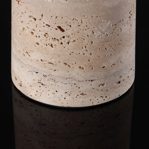 Safavieh GIACOMO Travertine Table Lamp - Mid-Century Modern Design with Black Shade & Dimmer for Any Space CTL1065A