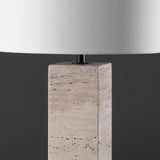 Safavieh Katebryn Travertine Table Lamp Travertine / Black 15 IN W x 15 IN D x 26.4 IN H