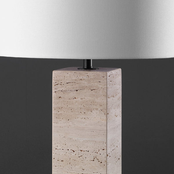 Safavieh KATEBRYN Travertine Table Lamp: Elegant Natural Stone Design with Adjustable Dimming & Chic Style CTL1066A