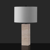 Safavieh Katebryn Travertine Table Lamp Travertine / Black 15 IN W x 15 IN D x 26.4 IN H