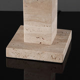 Safavieh Hannabeth Travertine Table Lamp Travertine / Black 15 IN W x 15 IN D x 27.3 IN H