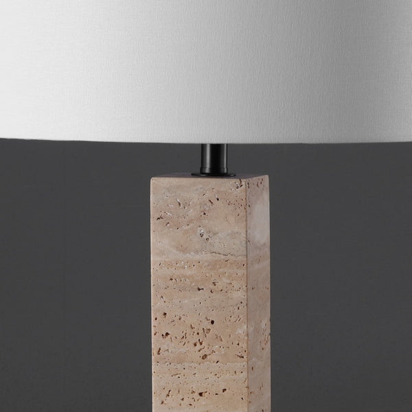 Safavieh HANNABETH Travertine Table Lamp – Elegant Natural Stone Design with Dimming Feature for Any Room CTL1067A