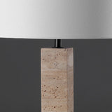 Safavieh Hannabeth Travertine Table Lamp Travertine / Black 15 IN W x 15 IN D x 27.3 IN H