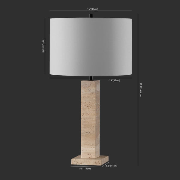 Safavieh HANNABETH Travertine Table Lamp – Elegant Natural Stone Design with Dimming Feature for Any Room CTL1067A