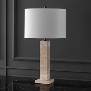 Safavieh HANNABETH Travertine Table Lamp – Elegant Natural Stone Design with Dimming Feature for Any Room CTL1067A