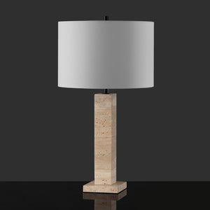 Safavieh HANNABETH Travertine Table Lamp – Elegant Natural Stone Design with Dimming Feature for Any Room CTL1067A