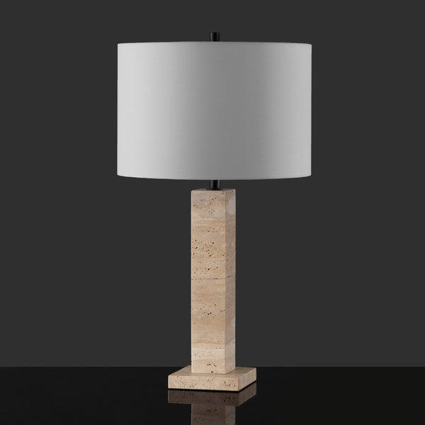 Safavieh HANNABETH Travertine Table Lamp – Elegant Natural Stone Design with Dimming Feature for Any Room CTL1067A