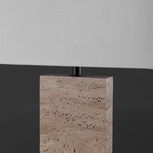 Safavieh JENNABRIANA Sculptural Travertine Table Lamp with Dimmer - Modern Elegance for Any Room Decor CTL1068A