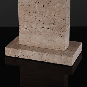 Safavieh JENNABRIANA Sculptural Travertine Table Lamp with Dimmer - Modern Elegance for Any Room Decor CTL1068A