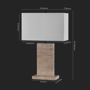 Safavieh JENNABRIANA Sculptural Travertine Table Lamp with Dimmer - Modern Elegance for Any Room Decor CTL1068A