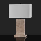 Safavieh Jennabriana Travertine Table Lamp Travertine / Black 16 IN W x 8 IN D x 25.5 IN H