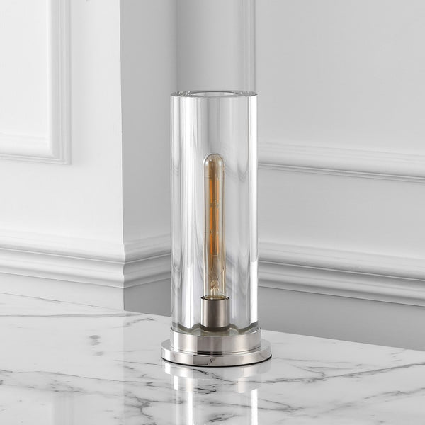 Safavieh Dellanora Crystal Tube Table Lamp Silver / Clear CTL1069A