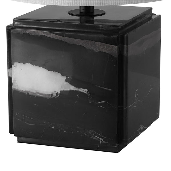 Safavieh ZAHRA Marble Table Lamp – Elegant Black & White Design for Chic Home Décor & Ambient Lighting CTL1070A