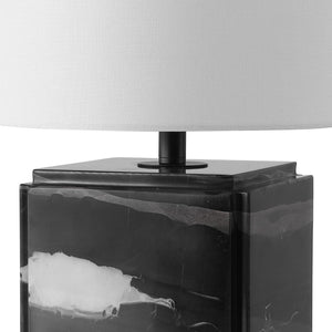 Safavieh ZAHRA Marble Table Lamp – Elegant Black & White Design for Chic Home Décor & Ambient Lighting CTL1070A