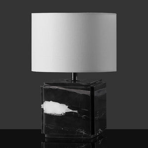 Safavieh ZAHRA Marble Table Lamp – Elegant Black & White Design for Chic Home Décor & Ambient Lighting CTL1070A