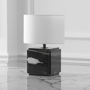 Safavieh ZAHRA Marble Table Lamp – Elegant Black & White Design for Chic Home Décor & Ambient Lighting CTL1070A