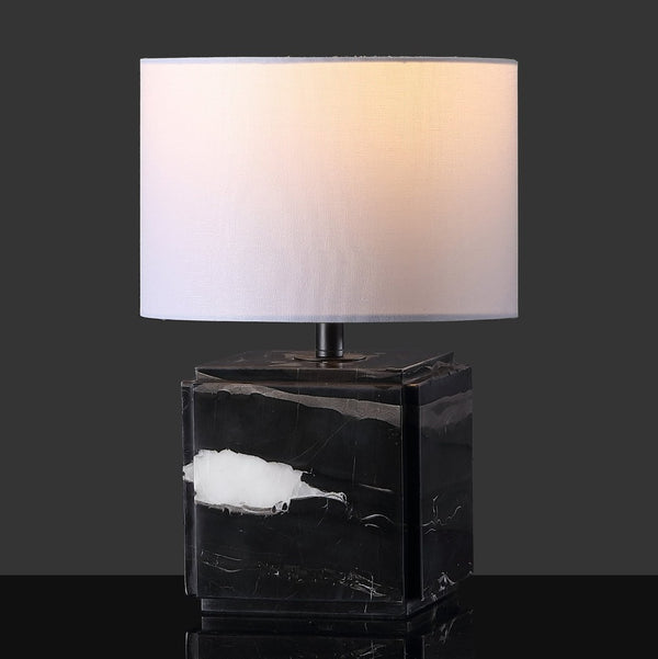 Safavieh ZAHRA Marble Table Lamp – Elegant Black & White Design for Chic Home Décor & Ambient Lighting CTL1070A