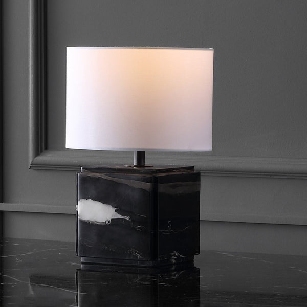 Safavieh ZAHRA Marble Table Lamp – Elegant Black & White Design for Chic Home Décor & Ambient Lighting CTL1070A