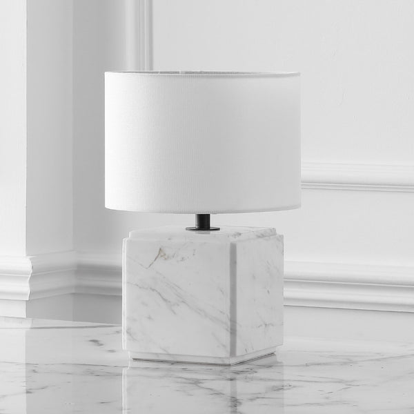 Safavieh ZAHRA Marble Table Lamp - Elegant White Design for Modern Interiors, Soft Light Diffusion & Style CTL1070B