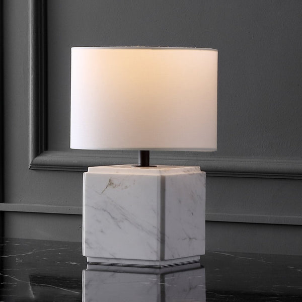 Safavieh ZAHRA Marble Table Lamp - Elegant White Design for Modern Interiors, Soft Light Diffusion & Style CTL1070B