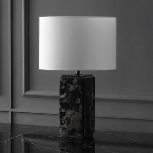 Safavieh ZAHRA Marble Tall Table Lamp - Elegant Black & White Design with Dimming Feature for Any Room CTL1071A