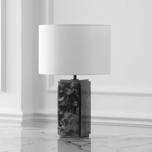 Safavieh ZAHRA Marble Tall Table Lamp - Elegant Black & White Design with Dimming Feature for Any Room CTL1071A