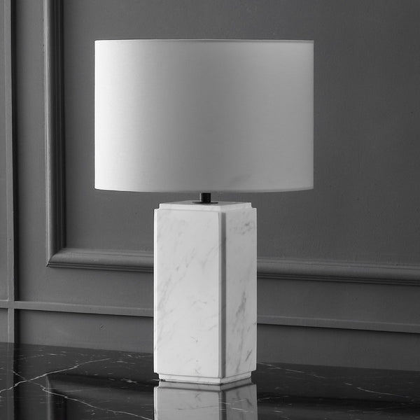 Safavieh ZAHRA Marble Tall Table Lamp - Elegant White Design with Italian Marble & Iron Base for Timeless Style CTL1071B