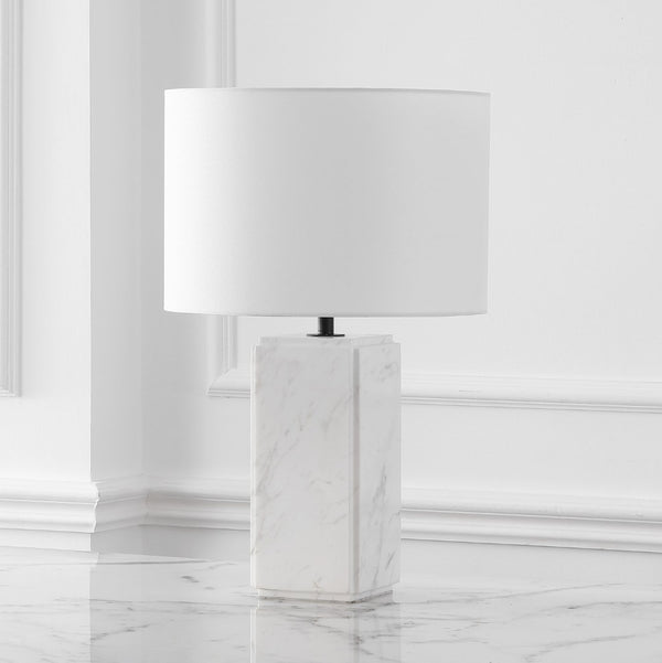 Safavieh ZAHRA Marble Tall Table Lamp - Elegant White Design with Italian Marble & Iron Base for Timeless Style CTL1071B