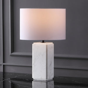 Safavieh ZAHRA Marble Tall Table Lamp - Elegant White Design with Italian Marble & Iron Base for Timeless Style CTL1071B