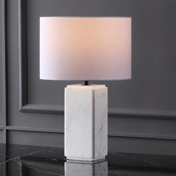 Safavieh ZAHRA Marble Tall Table Lamp - Elegant White Design with Italian Marble & Iron Base for Timeless Style CTL1071B