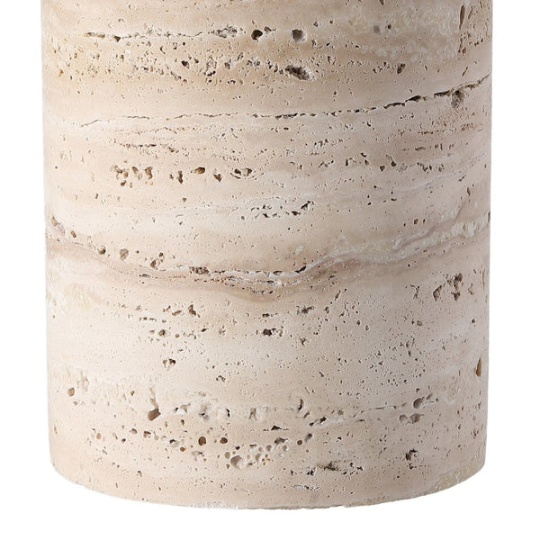 Safavieh RYNETTA Travertine Table Lamp - Unique Natural Design with Dimmer for Stylish Ambient Lighting Light Brown / White CTL1073A