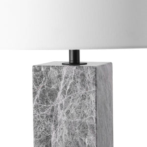 Safavieh Poloma Square Marble Table Lamp - Elegant Iron Base With Linen Shade For Versatile Home Lighting Grey ,White Marble ,Iron ,Shade Ctl1074a