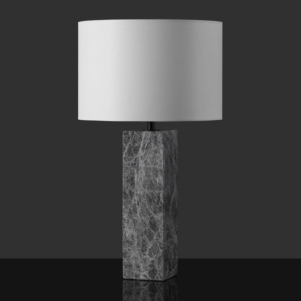 Safavieh Poloma Square Marble Table Lamp - Elegant Iron Base With Linen Shade For Versatile Home Lighting Grey ,White Marble ,Iron ,Shade Ctl1074a