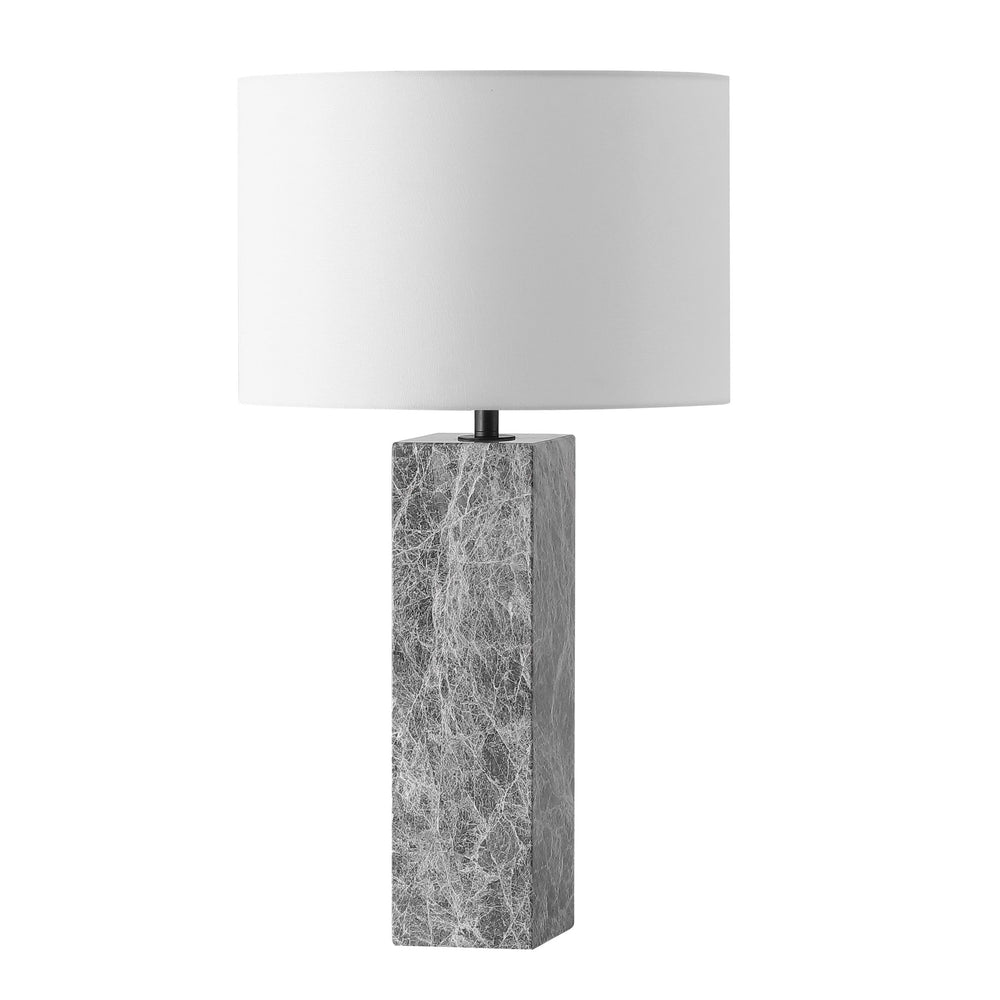 Safavieh Poloma Square Marble Table Lamp - Elegant Iron Base With Linen Shade For Versatile Home Lighting Grey ,White Marble ,Iron ,Shade Ctl1074a