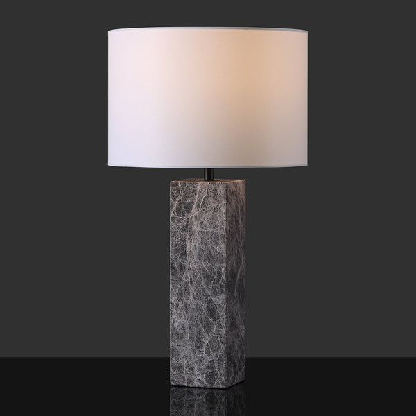 Safavieh Poloma Square Marble Table Lamp - Elegant Iron Base With Linen Shade For Versatile Home Lighting Grey ,White Marble ,Iron ,Shade Ctl1074a