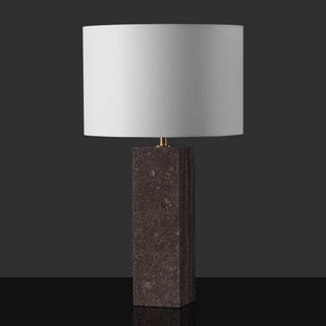 Safavieh Feliciano Travertine Table Lamp - Modern Elegance With Dimmer Switch For Cozy Ambience In Any Room Dark Brown ,White Travertine ,Iron ,Shade Ctl1075a