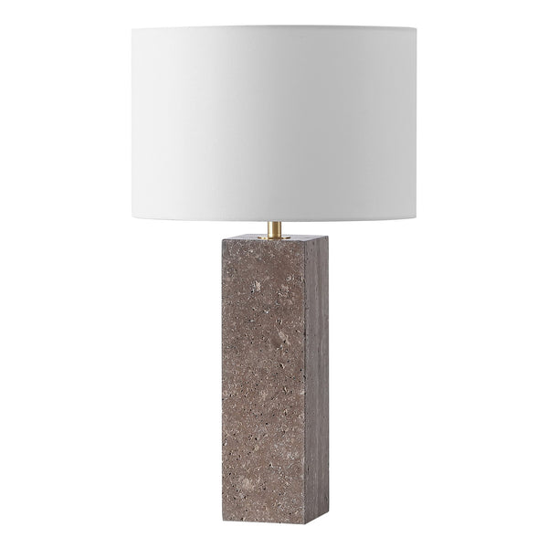 Safavieh Feliciano Travertine Table Lamp - Modern Elegance With Dimmer Switch For Cozy Ambience In Any Room Dark Brown ,White Travertine ,Iron ,Shade Ctl1075a
